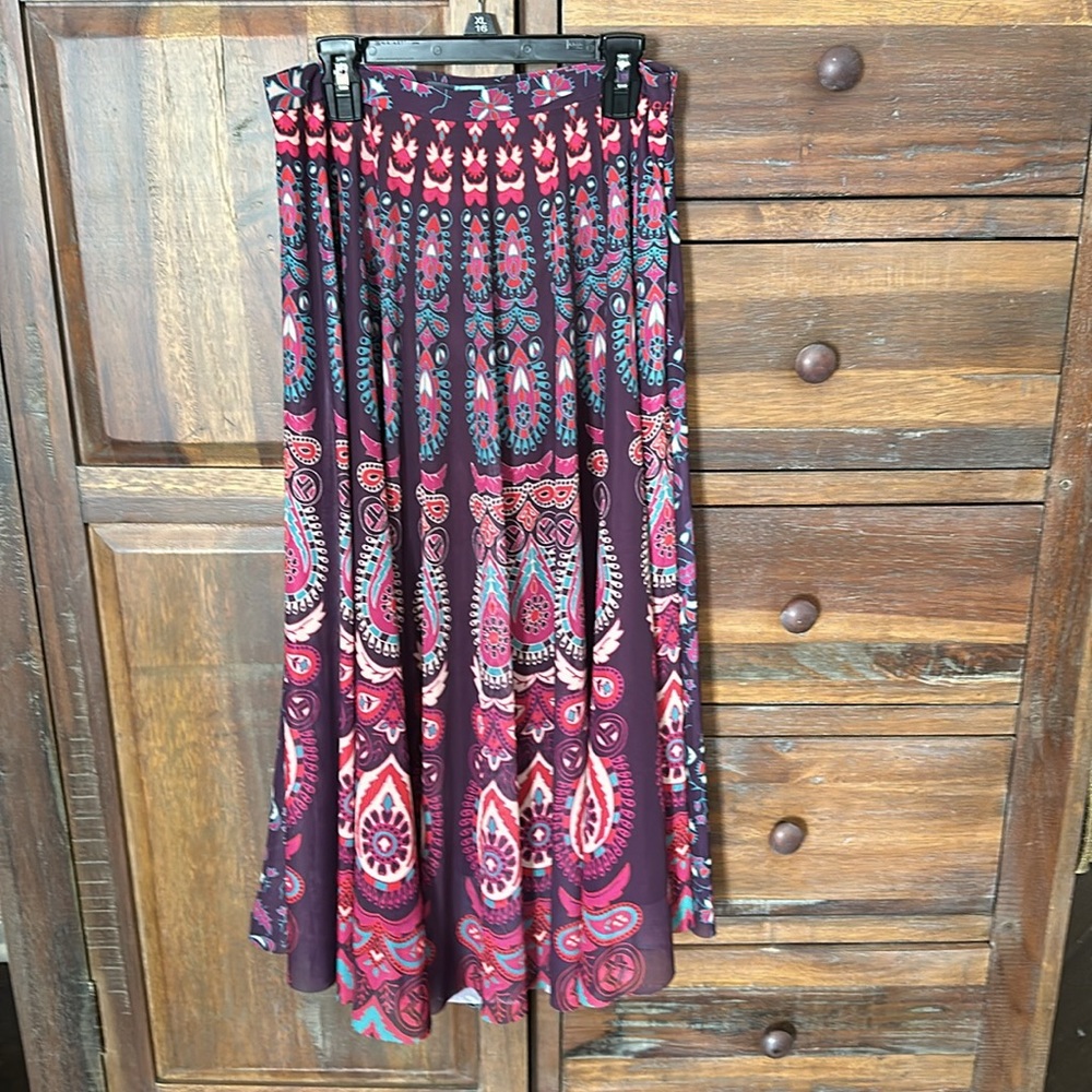 Eva Franco Fit and Flare Midi Skirt